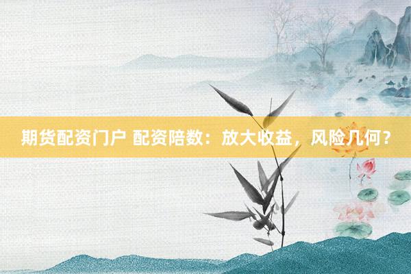 期货配资门户 配资陪数：放大收益，风险几何？