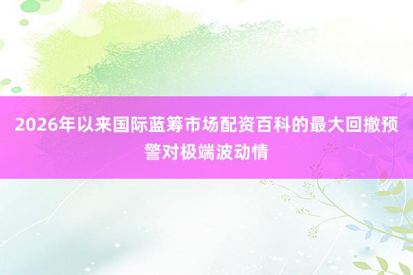 2026年以来国际蓝筹市场配资百科的最大回撤预警对极端波动情