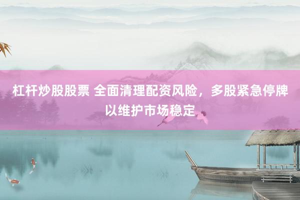杠杆炒股股票 全面清理配资风险，多股紧急停牌以维护市场稳定